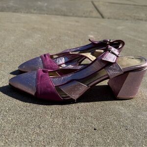 Purple Vintage-Inspired Slingback Heels